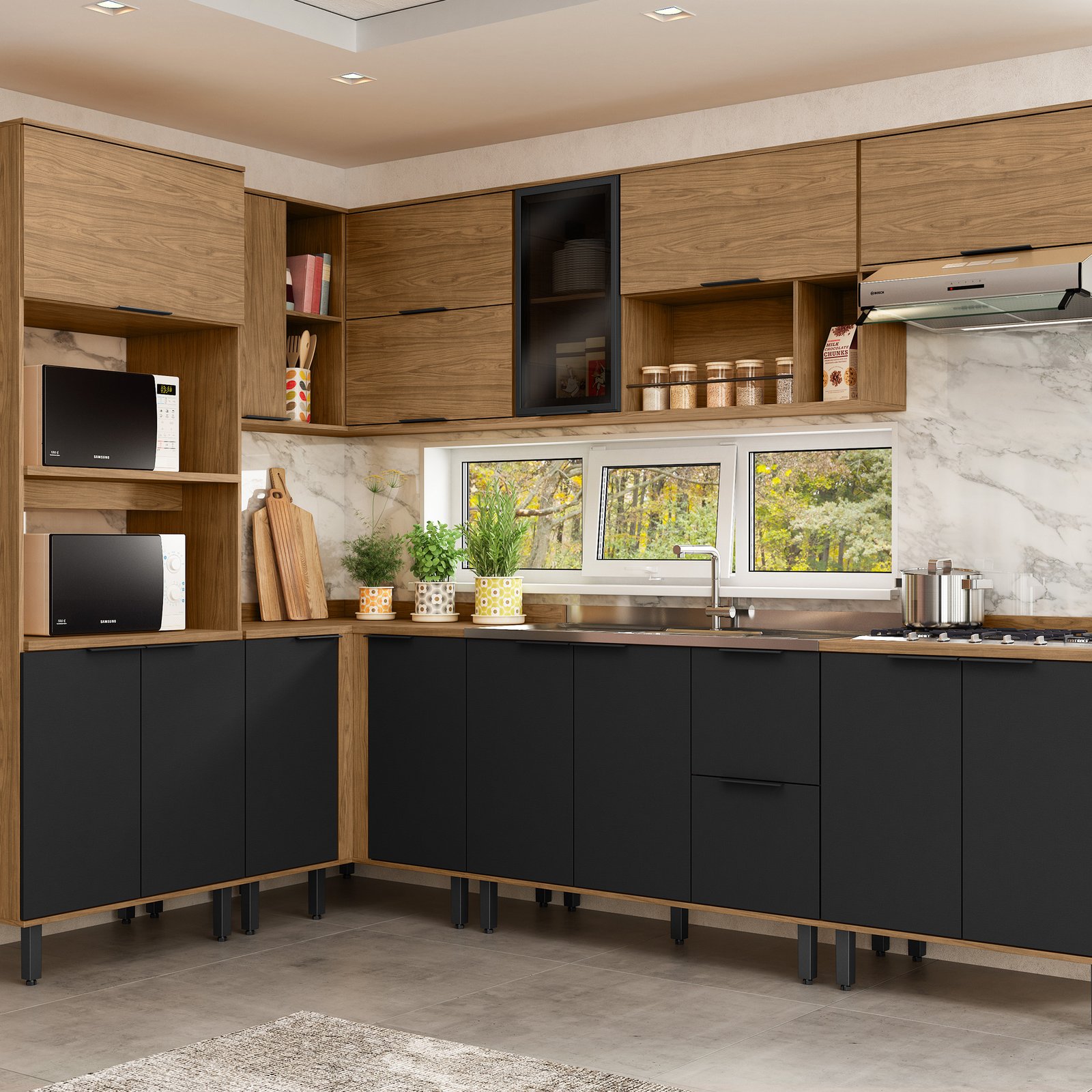 _0001_MX - Fundo - Toscana - Cozinha 1 - 4 - Freijo - Nero