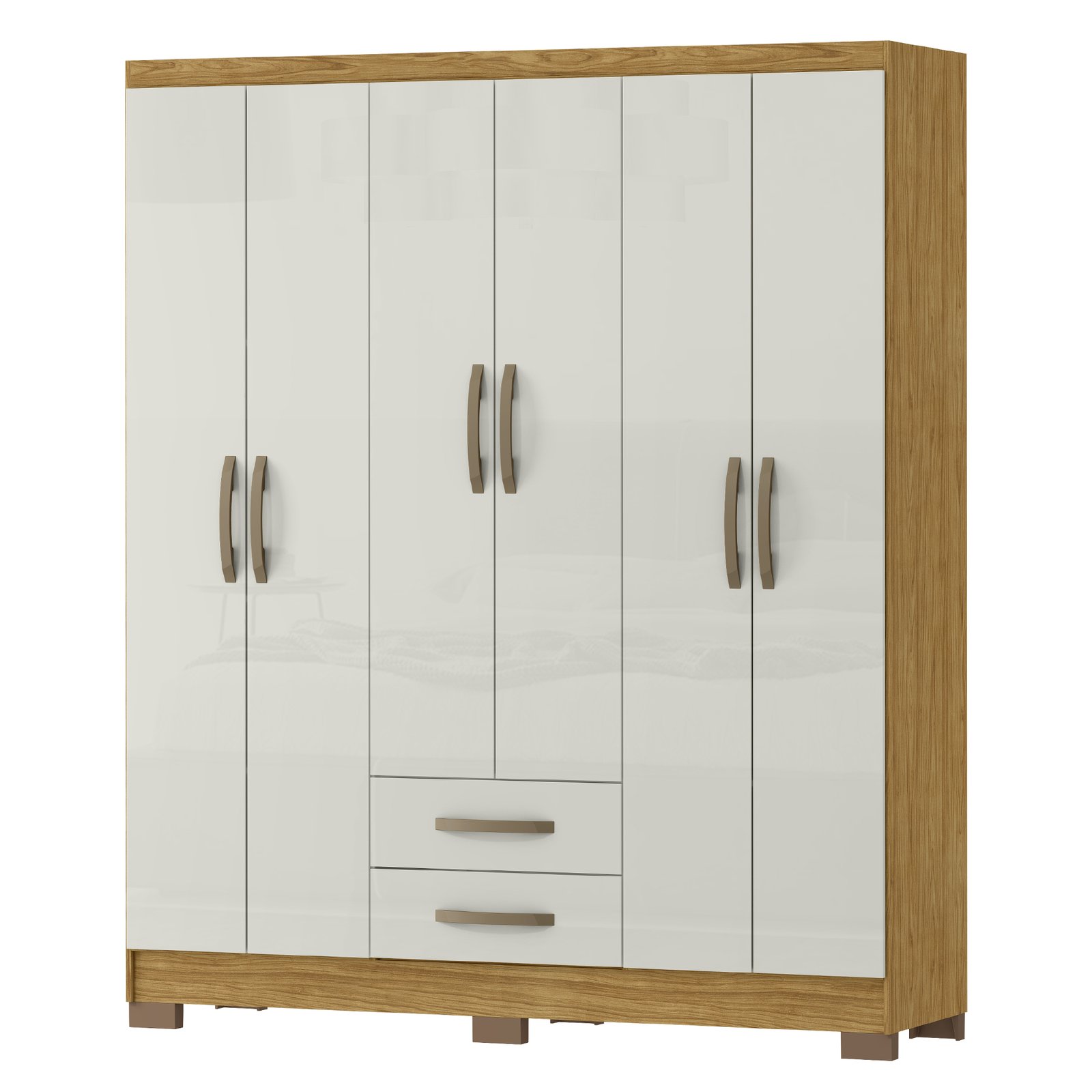 2000_0002_MX Moveis - Fundo Externo - Roupeiro Santiago 6 Portas - Marrocos+OffWhite Total