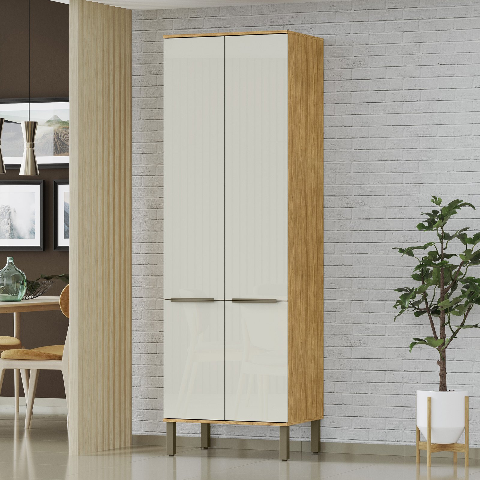 MX - Ambiente Individual - Paneleiro 4 Portas - Marrocos+OffWhite