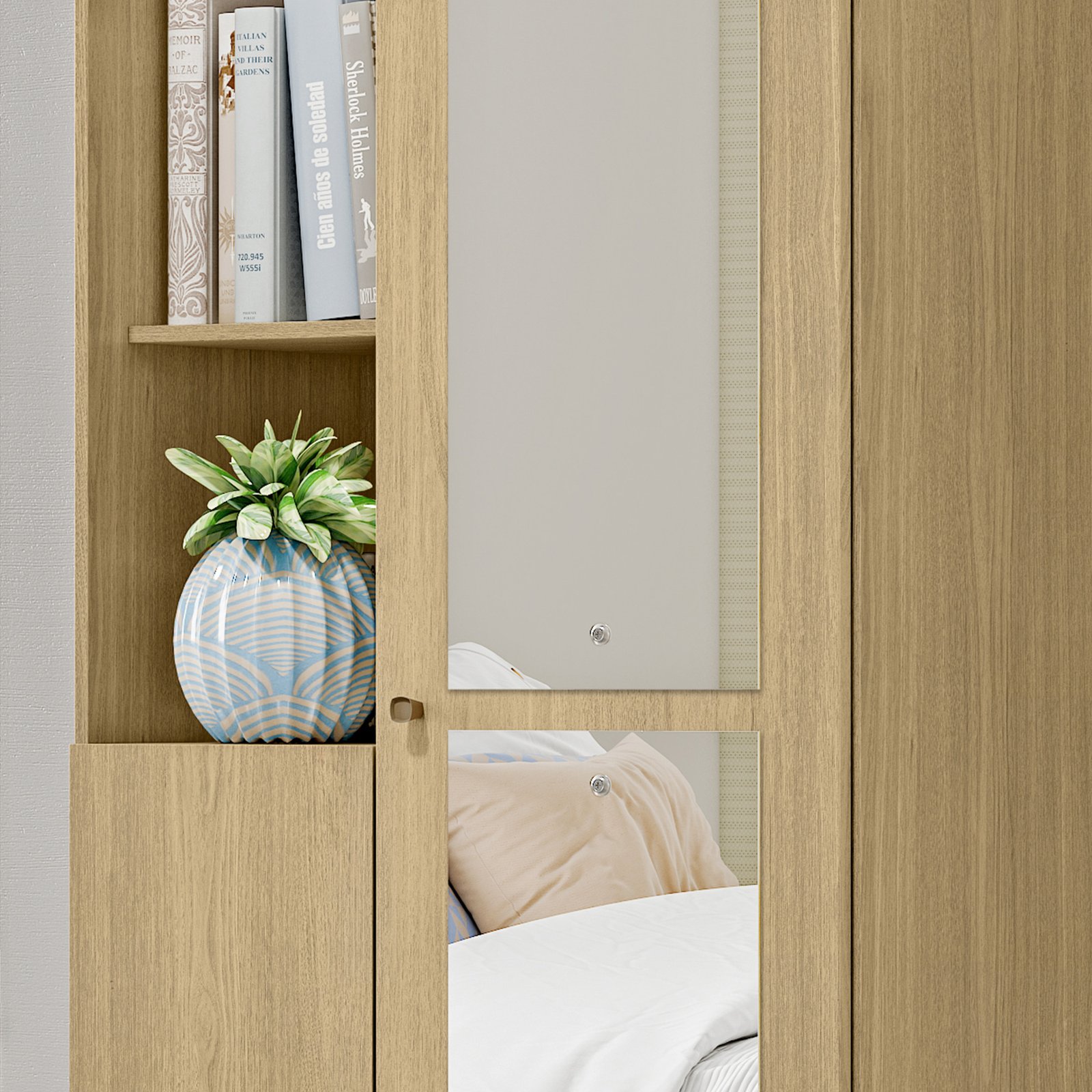 MX Moveis - Detalhe 2 - Multiuso Lince - Castanho - Castanho - Espelhos