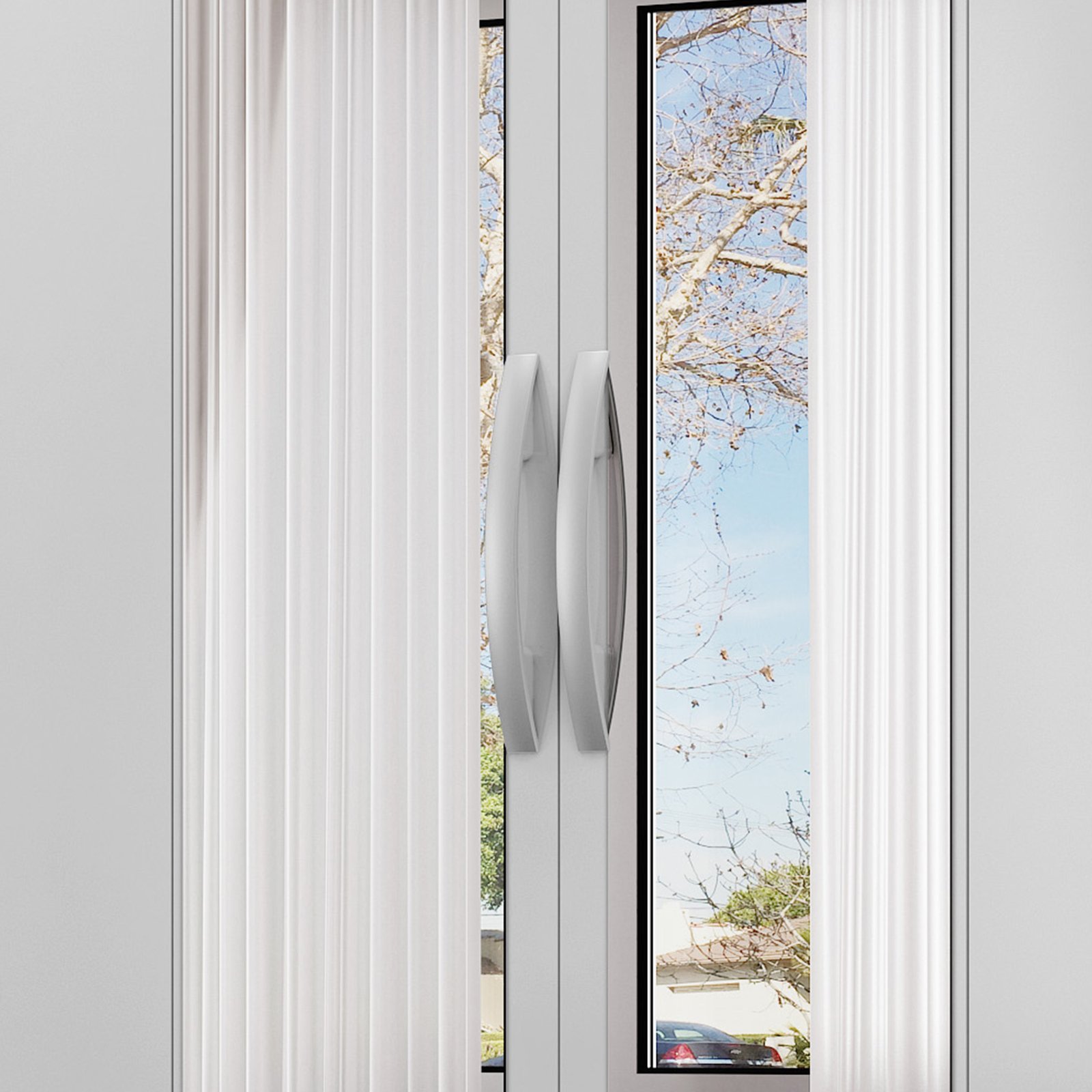 MX Moveis - Detalhe 3 - Roupeiro Toledo 06 Portas - Branco+Branco+Espelhos