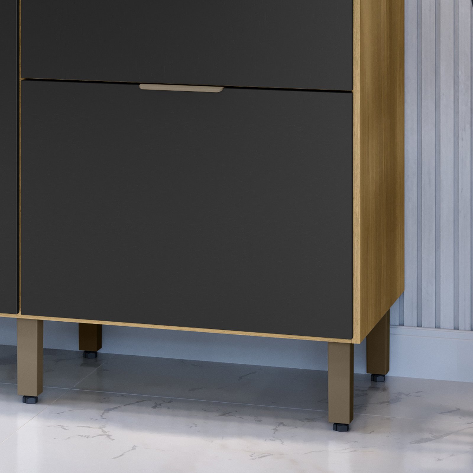 MX Móveis - Diferencial 1 - Cozinha Cloe - Castanho - Nero