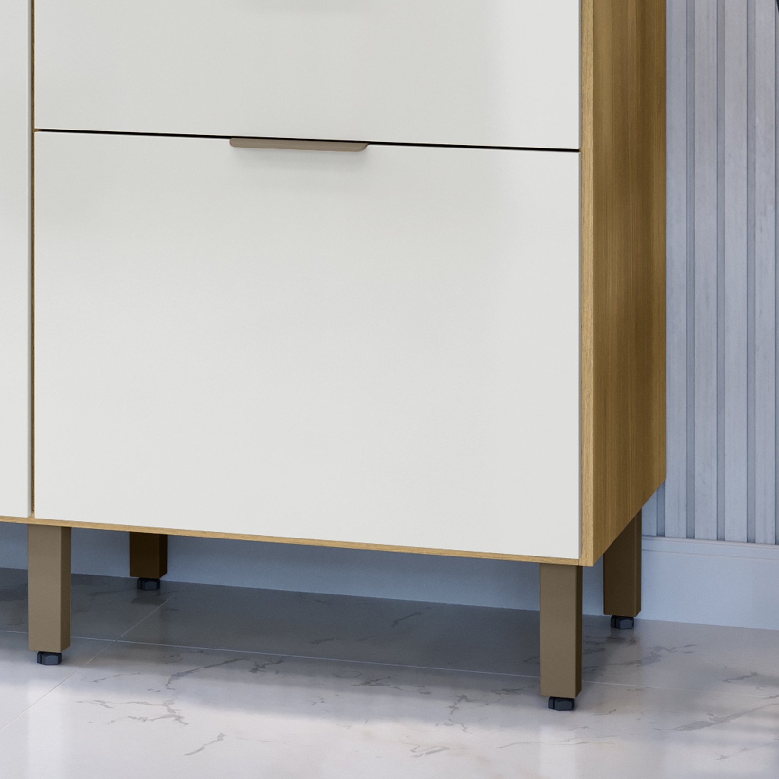 MX Móveis - Diferencial 1 - Cozinha Cloe - Castanho - Off White