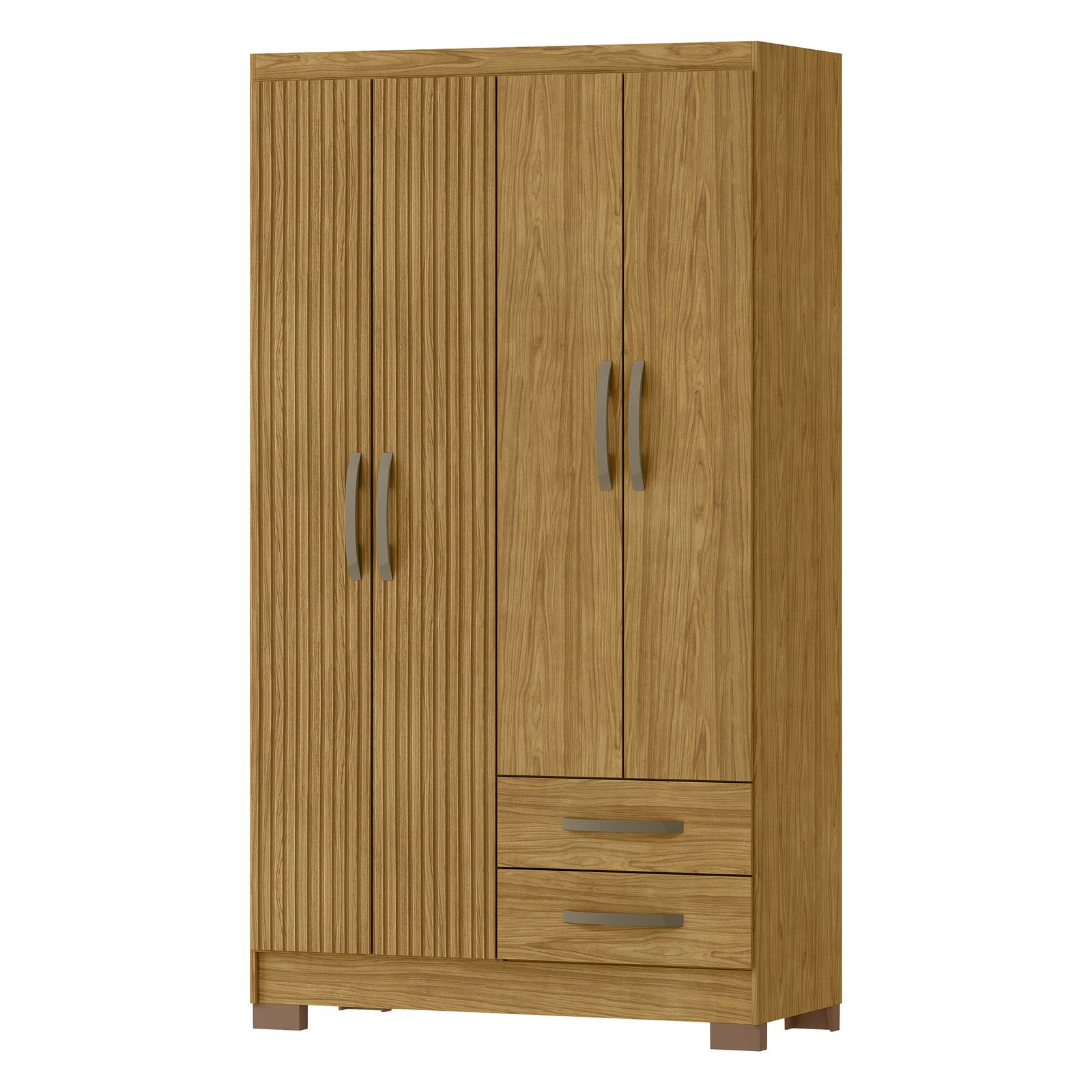 MX Moveis - Fundo Externo - Roupeiro Santiago 4 Portas - Marrocos+Marrocos Ripado