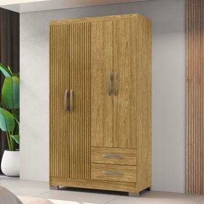 MX Moveis - Ambiente - Roupeiro Santiago 4 Portas - Marrocos - Ripado